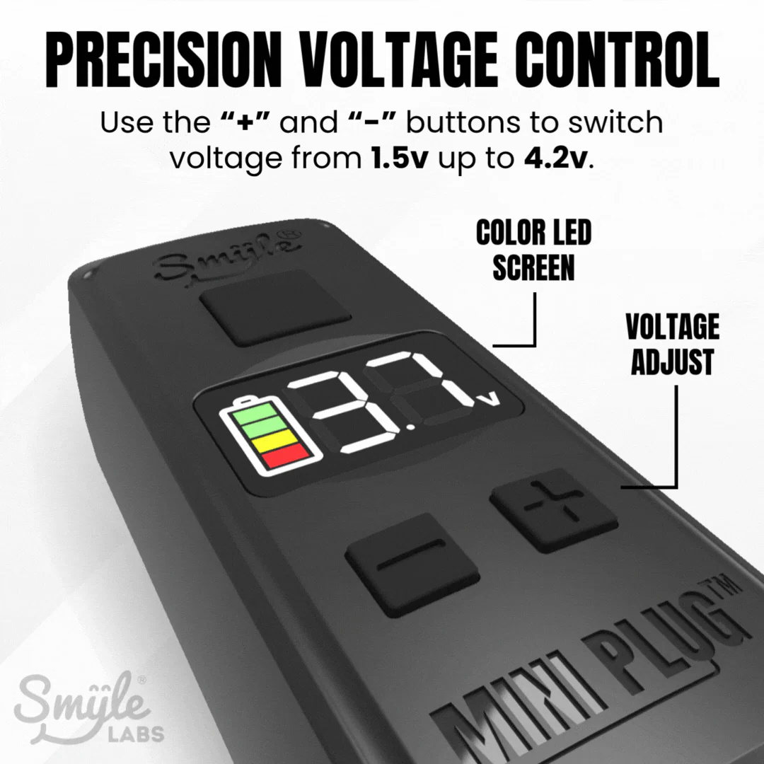 Mini Plug 510 Cart Battery with Built-in USB-C Cable, Adjustable Voltage, LED Display - Image 4